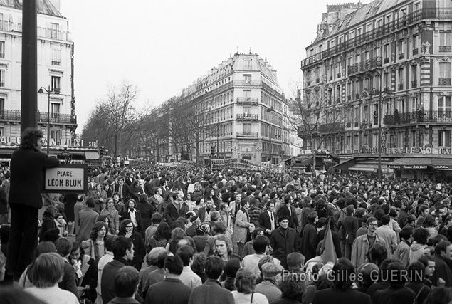 Manifestation unitaire ouvriers lycens 9 avril 1973