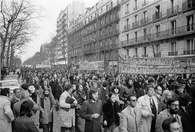 Manifestation unitaire ouvriers lycens 9 avril 1973