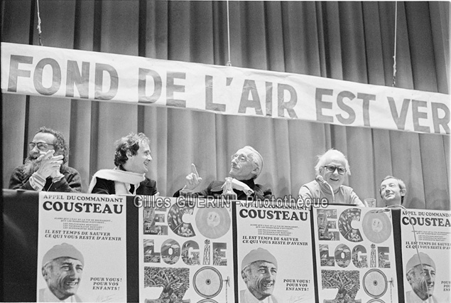 Meeting cologiste - C. Cousteau R. Dumont B. Lallonde