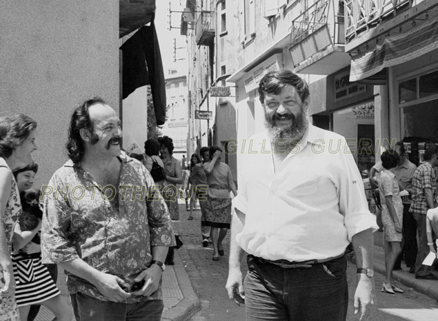 Gaston Beltrame et Jean-Pierre Chabrol - Les Vans (07), rue Droite - 15 juillet 1972