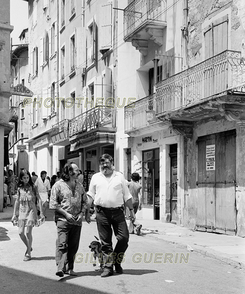 Gaston Beltrame et Jean-Pierre Chabrol - Les Vans (07), rue Droite - 15 juillet 1972