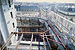 Aprs l'incendie et la dmolition, travaux de reconstruction de la partie intrieure; chantier et dtails - Nouveaux batiments en reconstruction: architecte Jean-Jacques Ory - 58