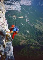 Escalade en falaise dans le Vercors