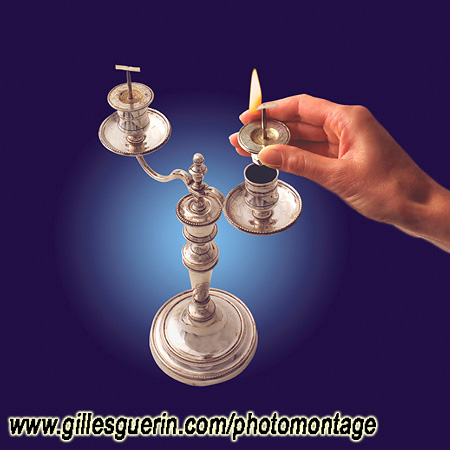 Photomontage - Vente aux ench�res � � la bougie �  de la Chambre des Notaires de Paris